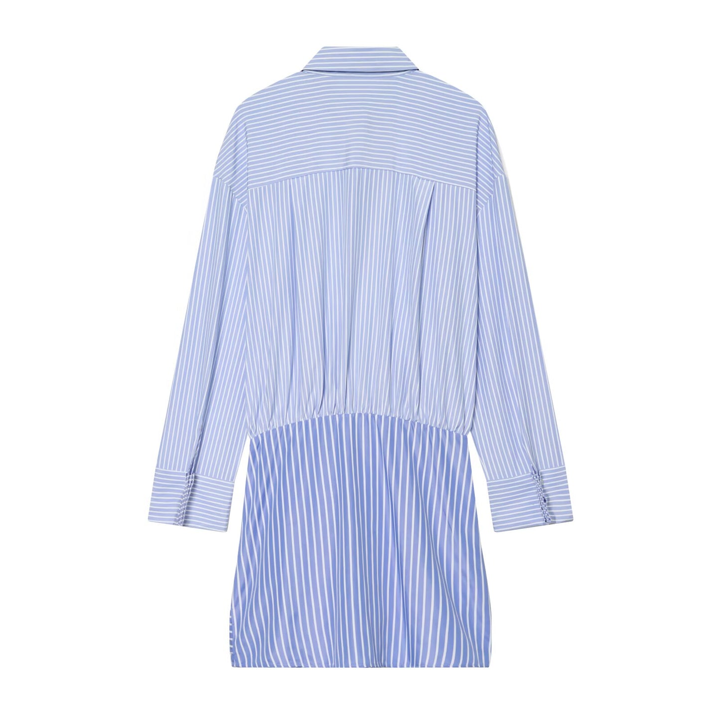 Women's knot decoration striped shirt style dress