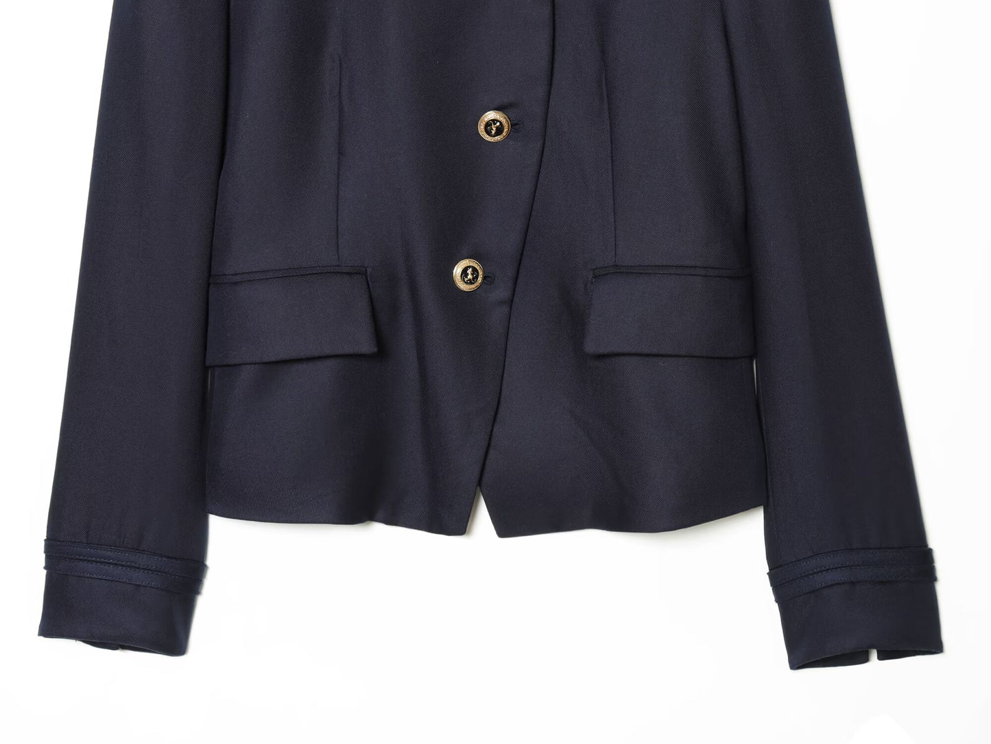 Women's gold button decoration slim Blazer Coat