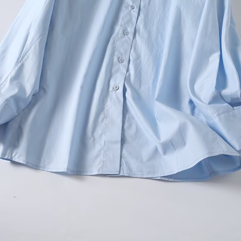 Women's comfortable loose cotton raglan shirt