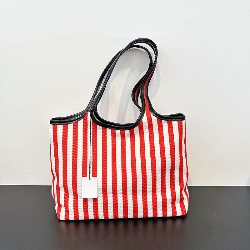 Women's New Fashion Joker Letter Striped Shoulder Bag Handbag Large-capacity Underarm Bag Female Bag