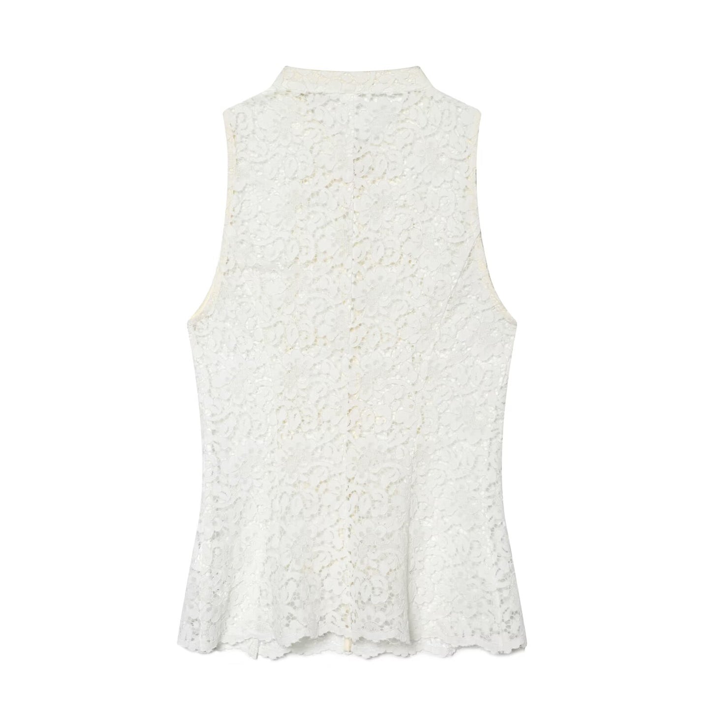 Women's rope knot decorative embossed lace top