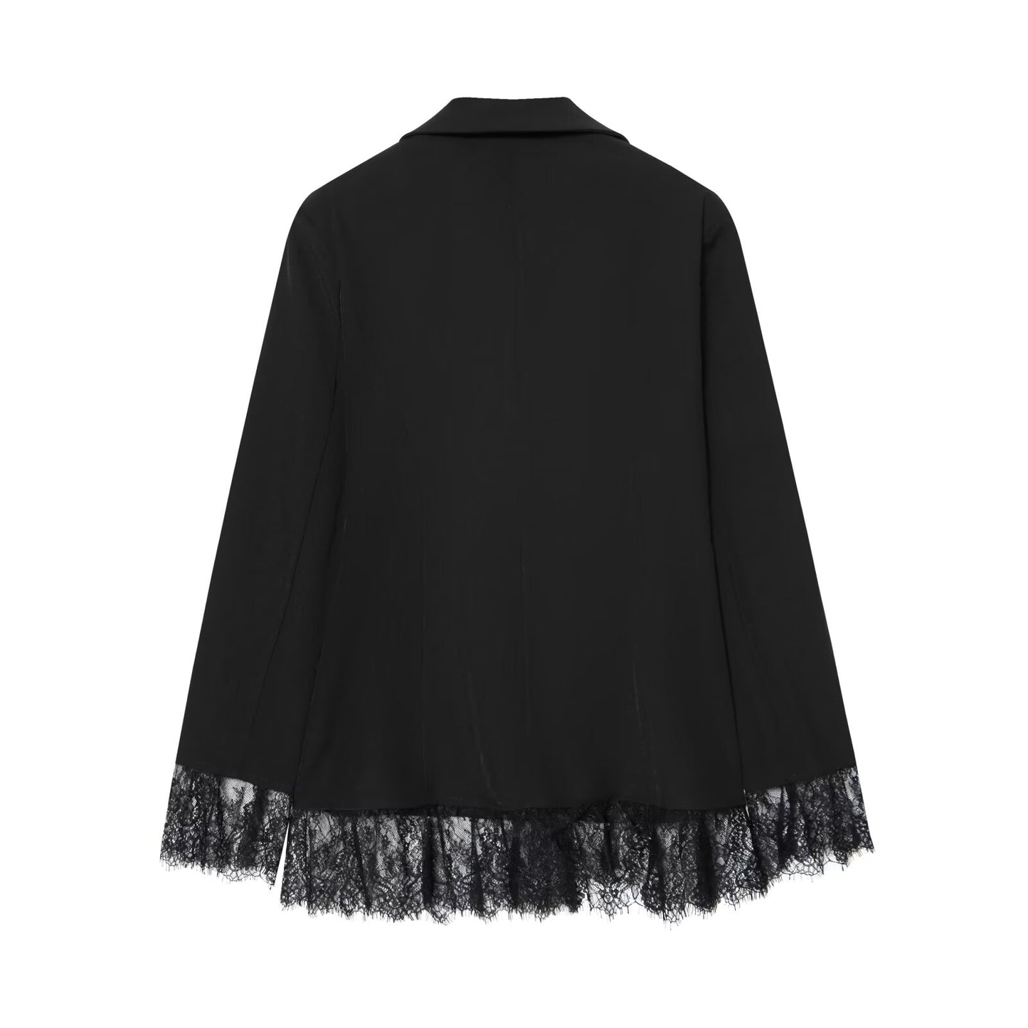 Women's waist cinched slim lace patchwork Blazer Coat