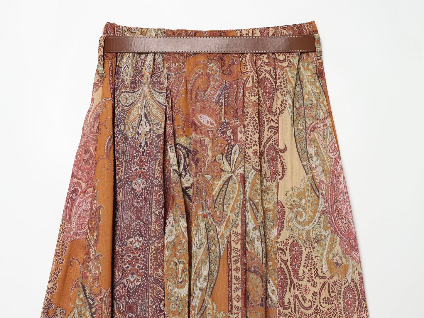 2026 Women's With Belt printed MIDI skirt