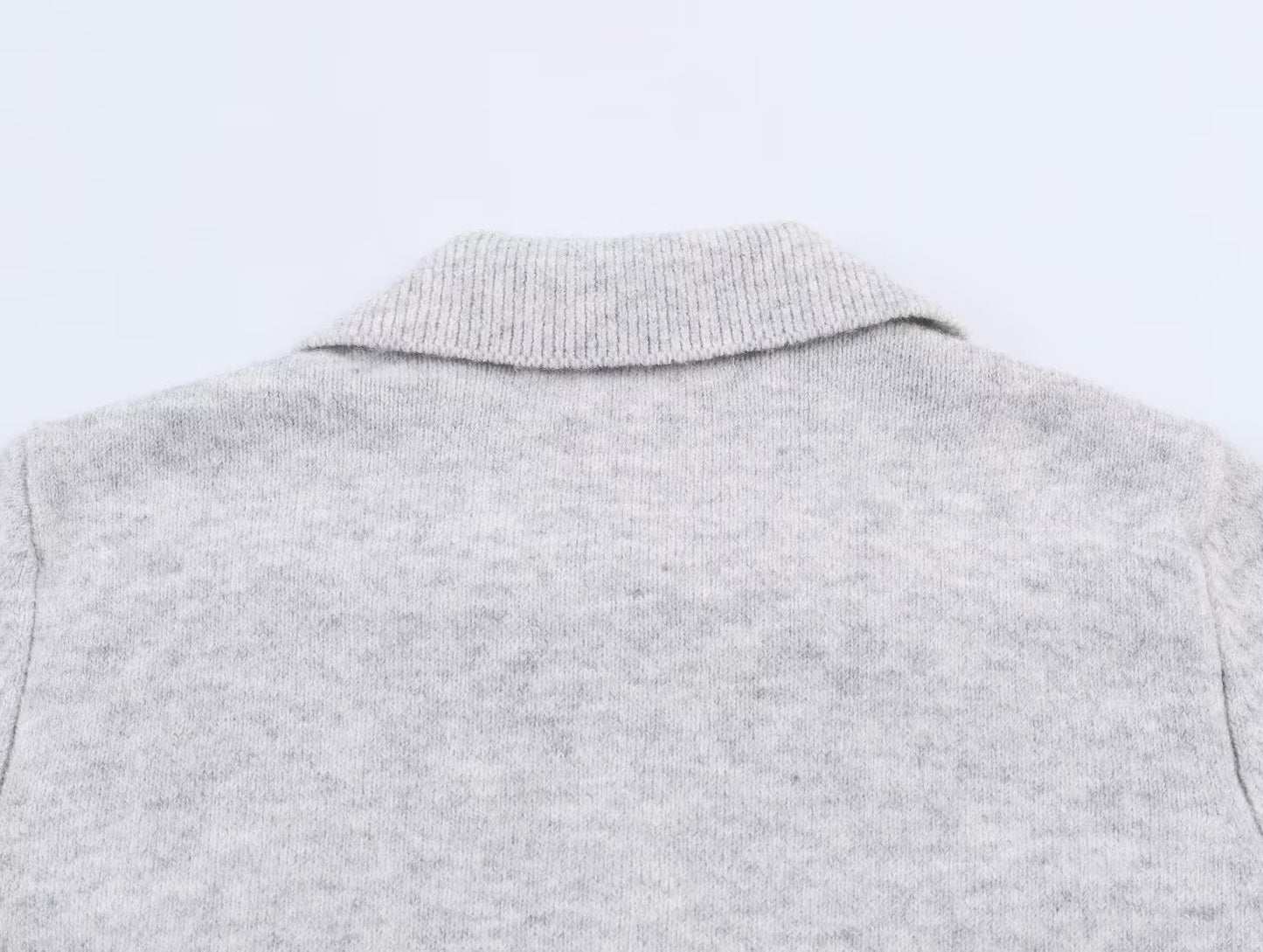 Women's casual long sleeved knitted polo shirt