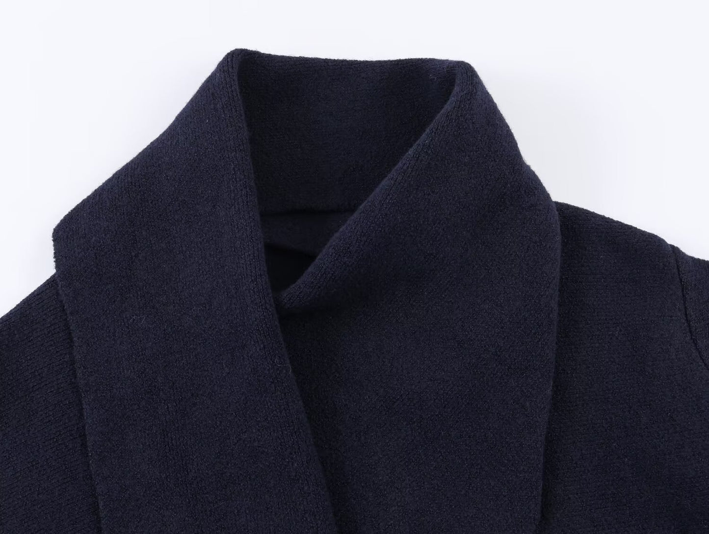 Women's with scarf long sleeved knitted Coat