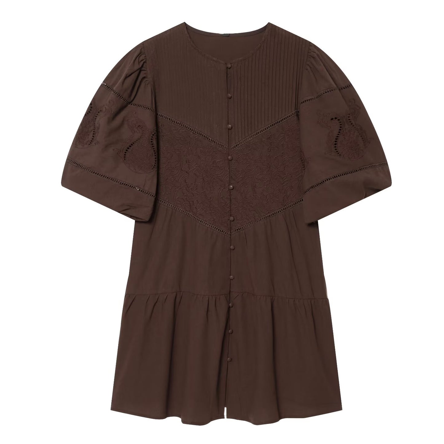 Women's Embroidered Poplin Mini Dress