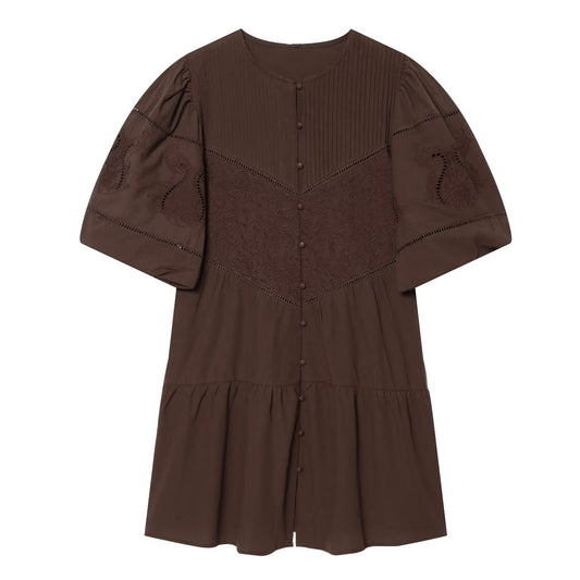 Women's Embroidered Poplin Mini Dress