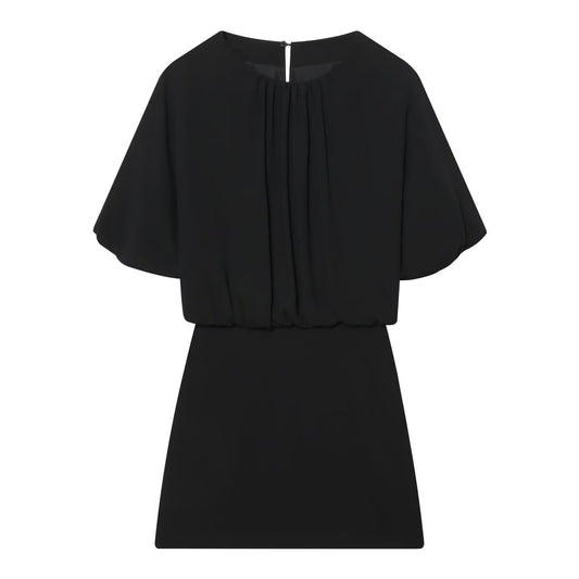 Women's balloon shaped short sleeved mini dress