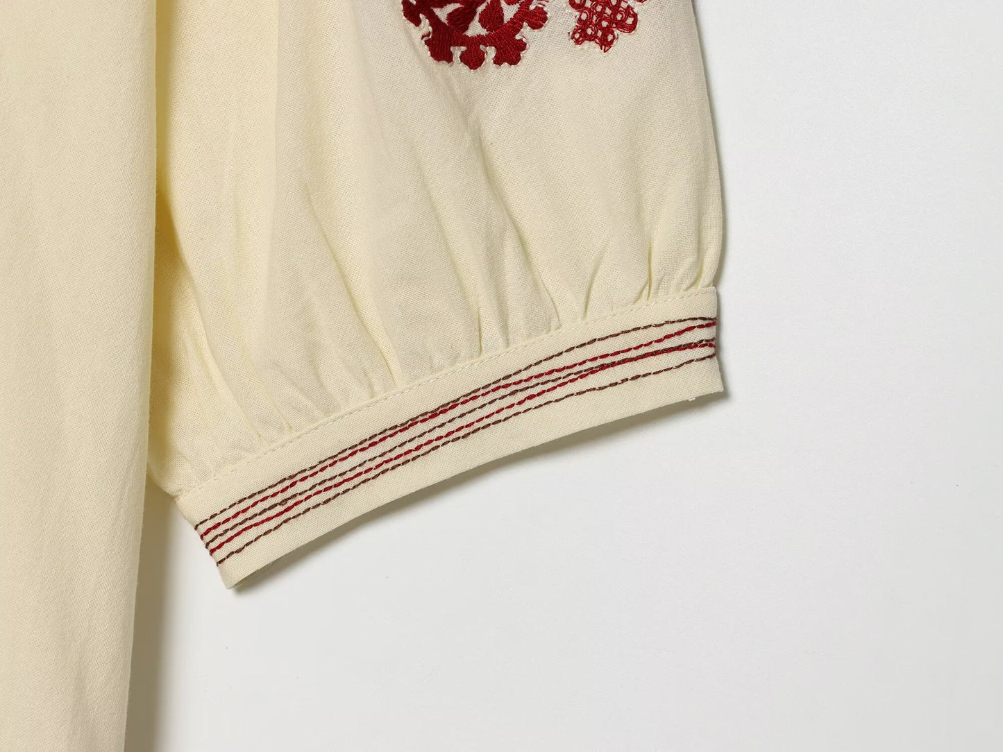Women's tassel decorated embroidered shirt