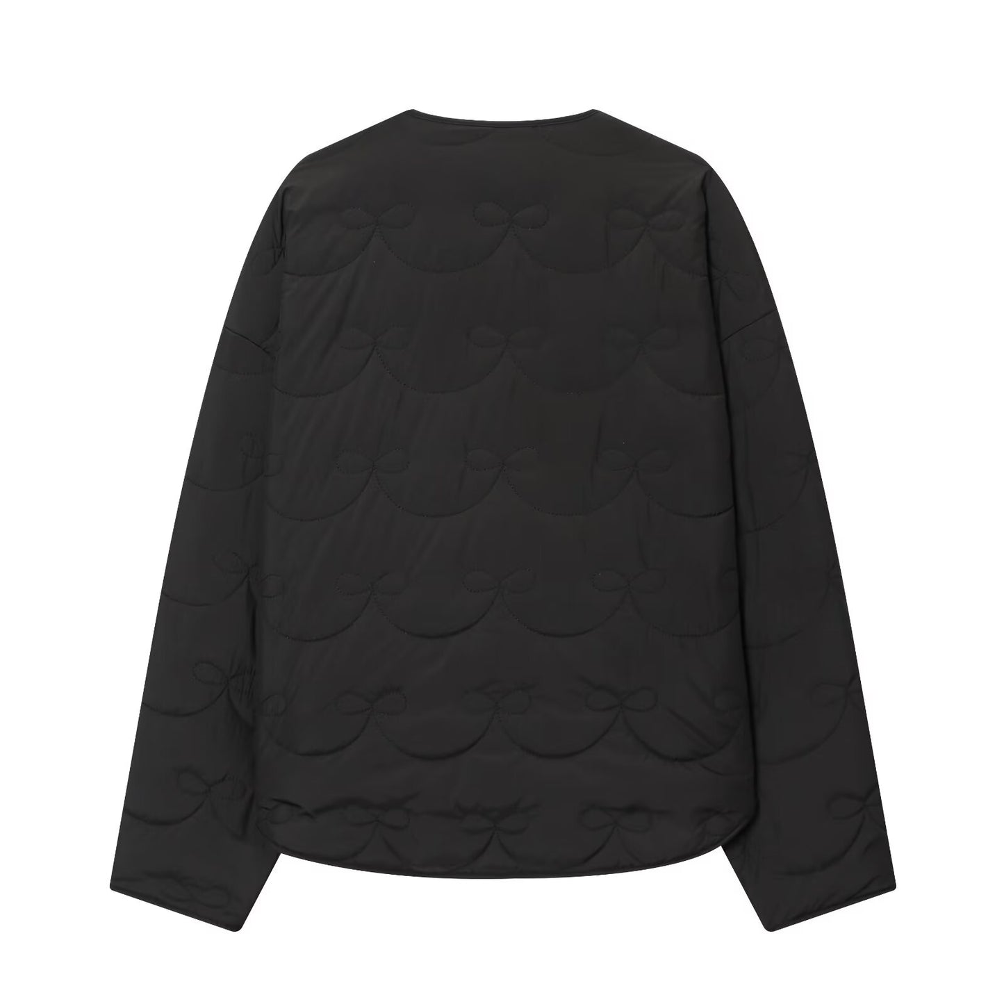 Women's 2025 new fashion bow decoration warm quilted Coat