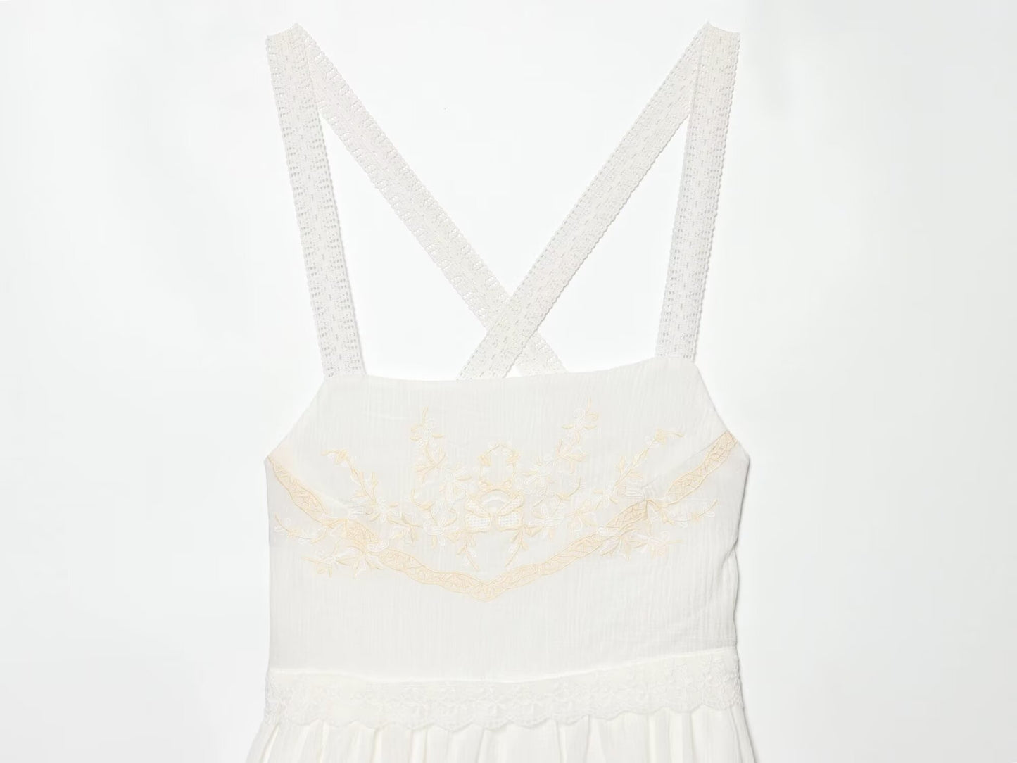 Women's chiffon embroidered mini dress