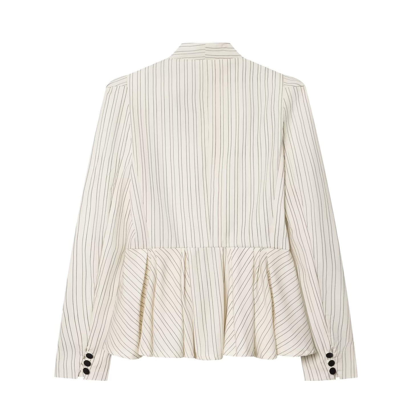 Women's short skirt style hem striped Blazer Coat