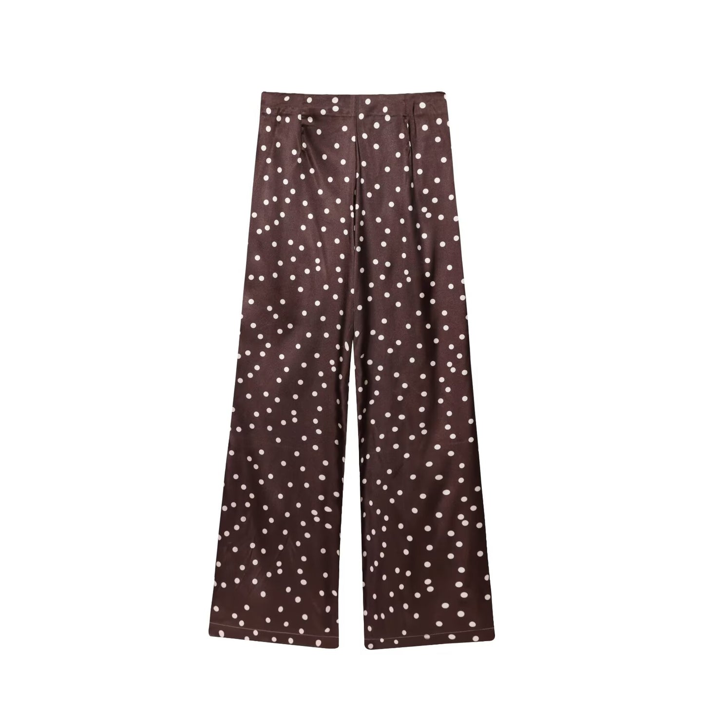 suit Women's 2 pieces satin textured polka dot strapless top+Pants