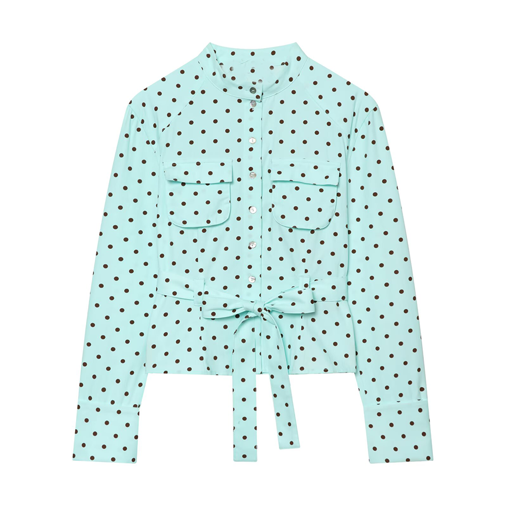 suit Women's 2 pieces polka dot shirt style Coat+Pants