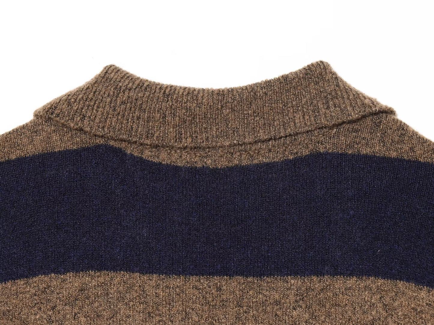 Women's comfortable Lapel striped knitted Coat