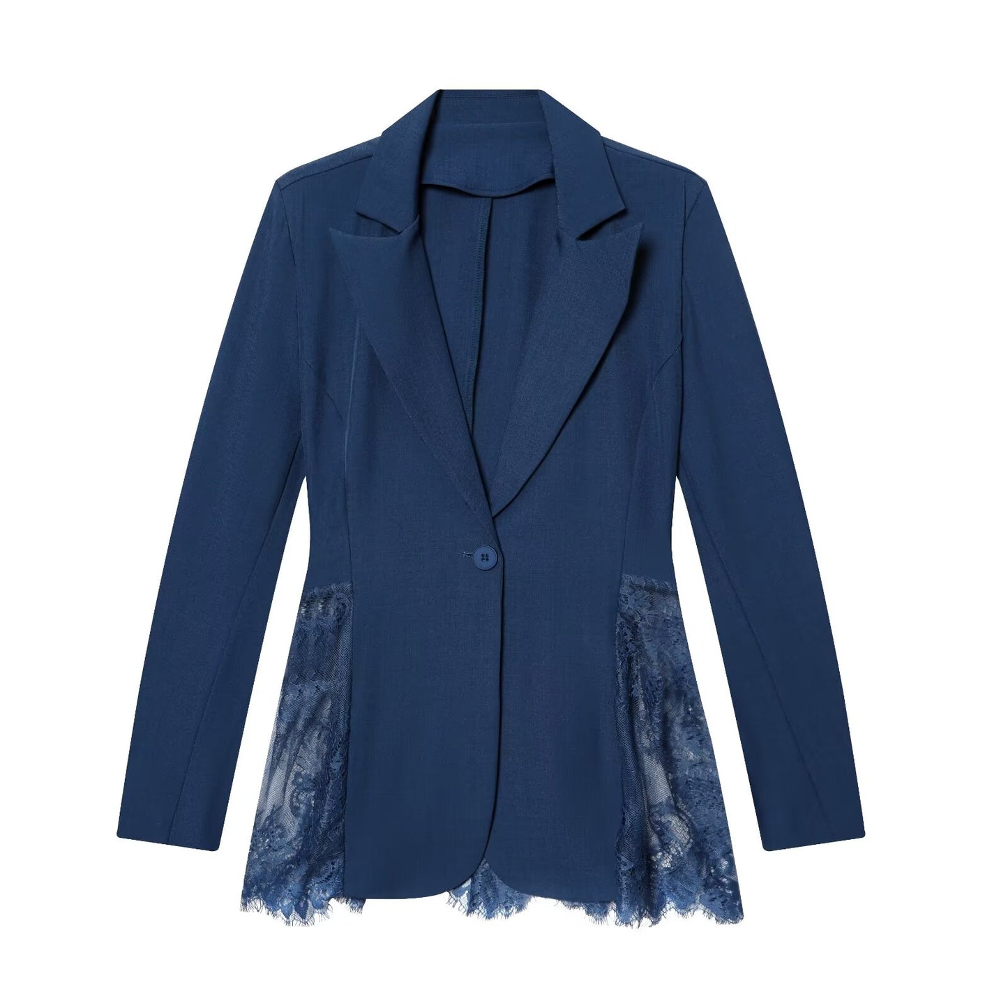 2026 Women's contrasting lace slim Blazer Coat