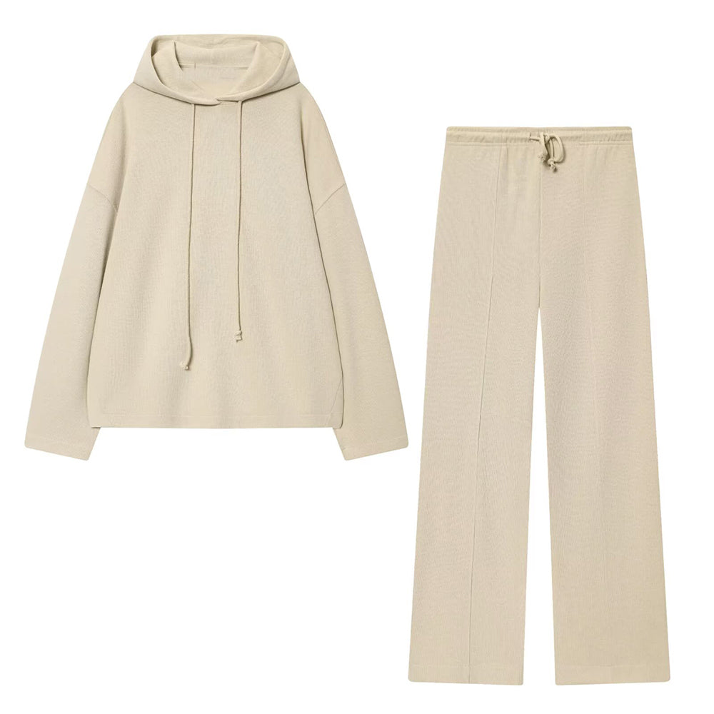 Women's set woman 2 pieces soft texture hooded sweatshirt+Pants