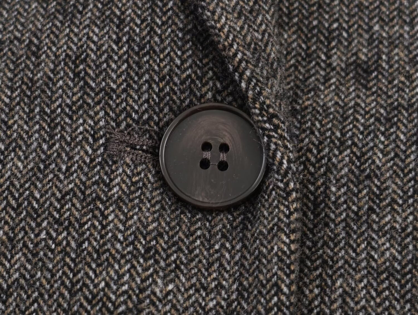 Women's herringbone twill wool blend Blazer Coat