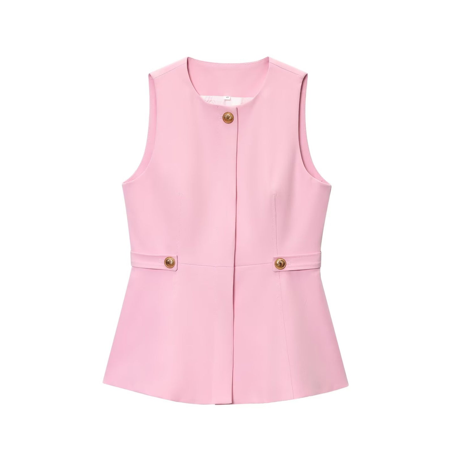 Women's new fashion short skirt style hem O-Neck sleeveless vest+Pants suit