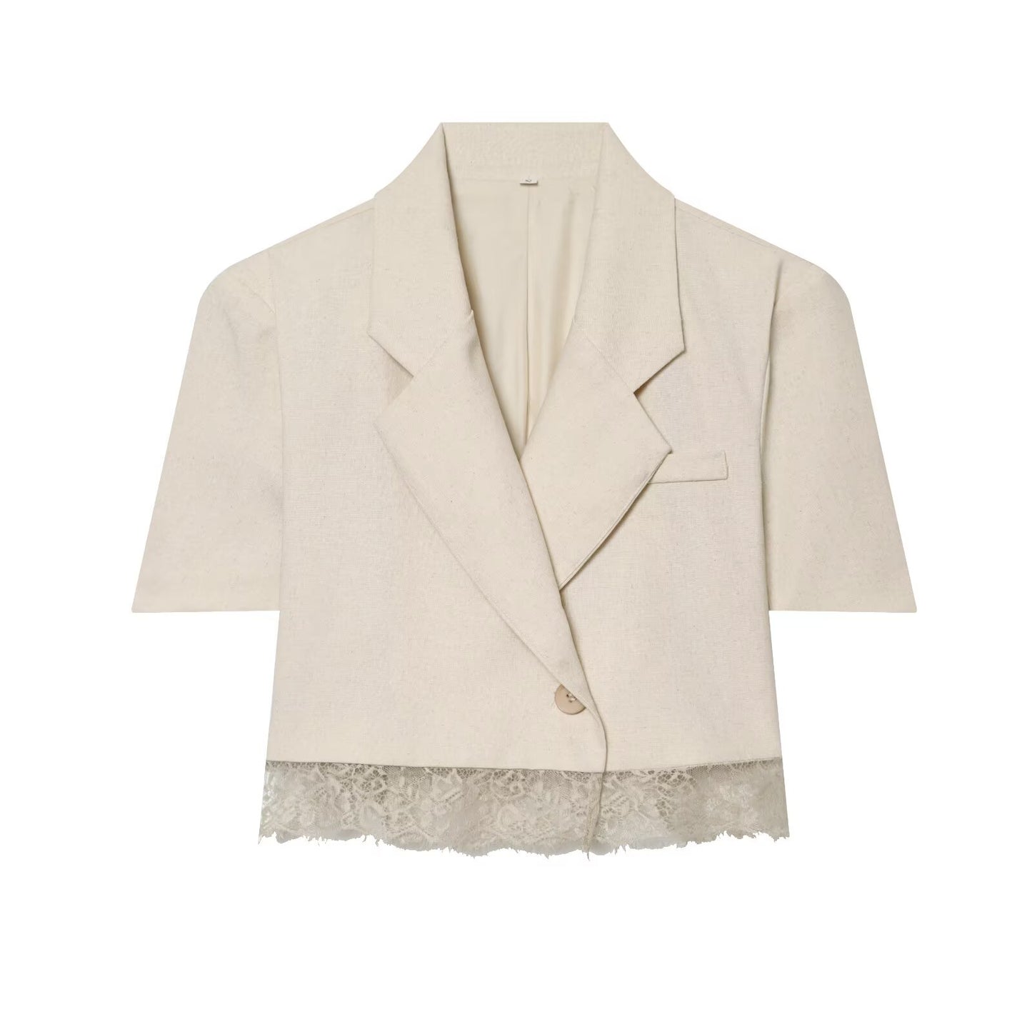 suit Women's 2 pieces lace hem short Blazer Coat+shorts