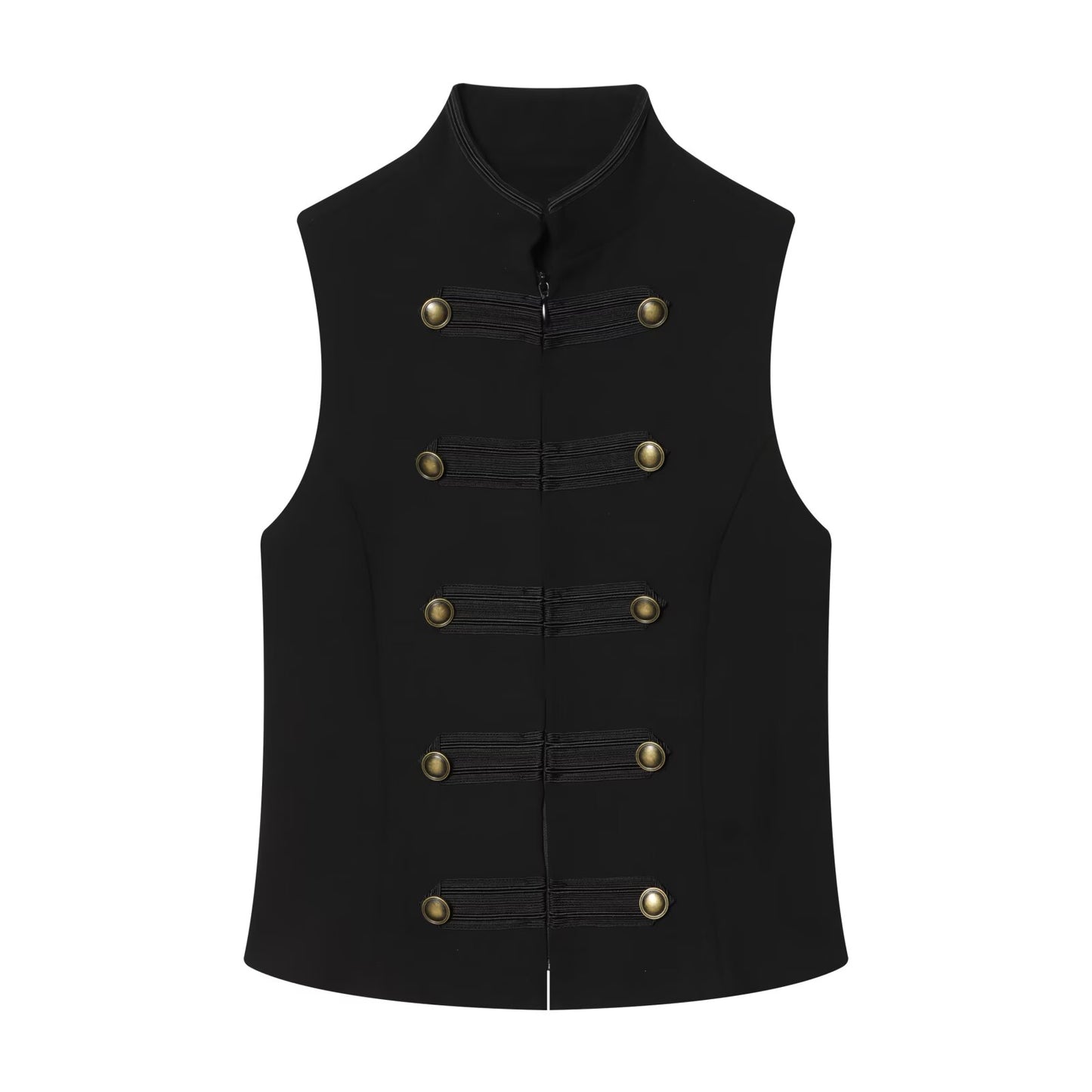 Women's rope knot decorative standing collar vest