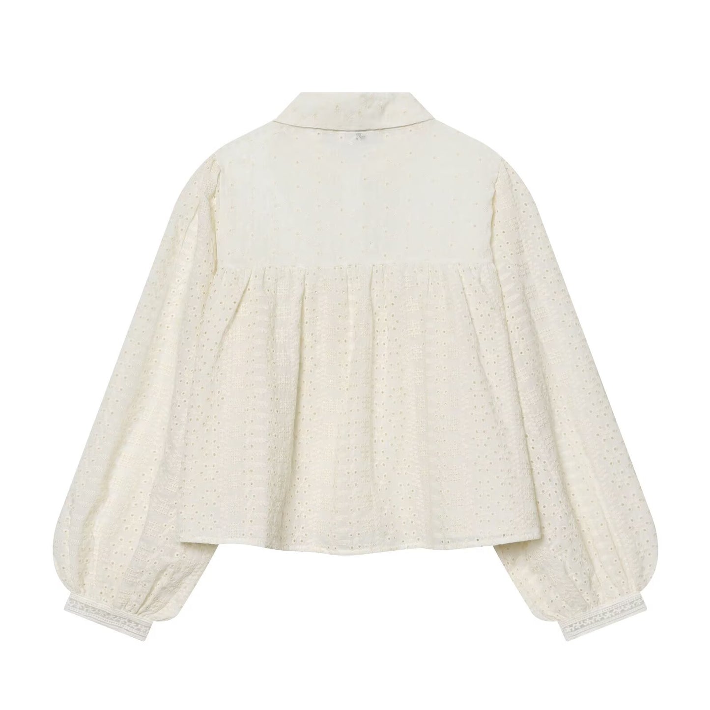 Women's short hollowed out embroidered shirt