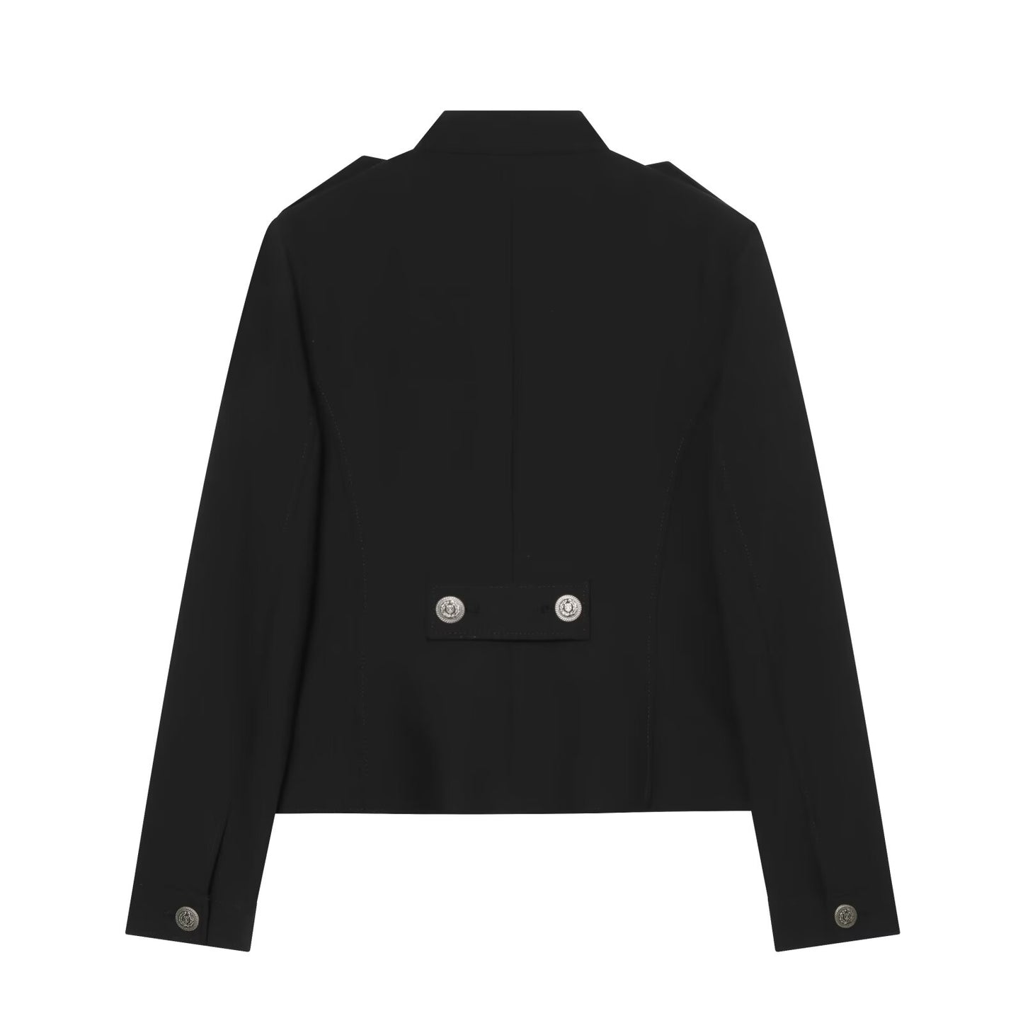 Women's With shoulder pads slim double breasted jacket