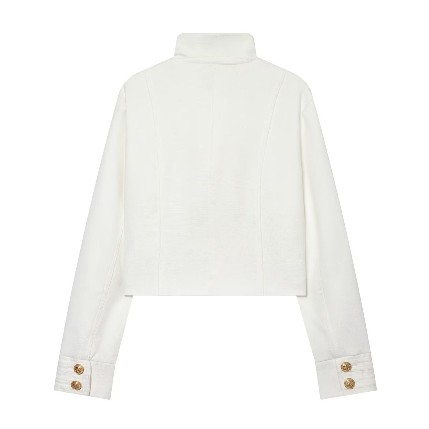 Women's standing collar double breasted short jacket