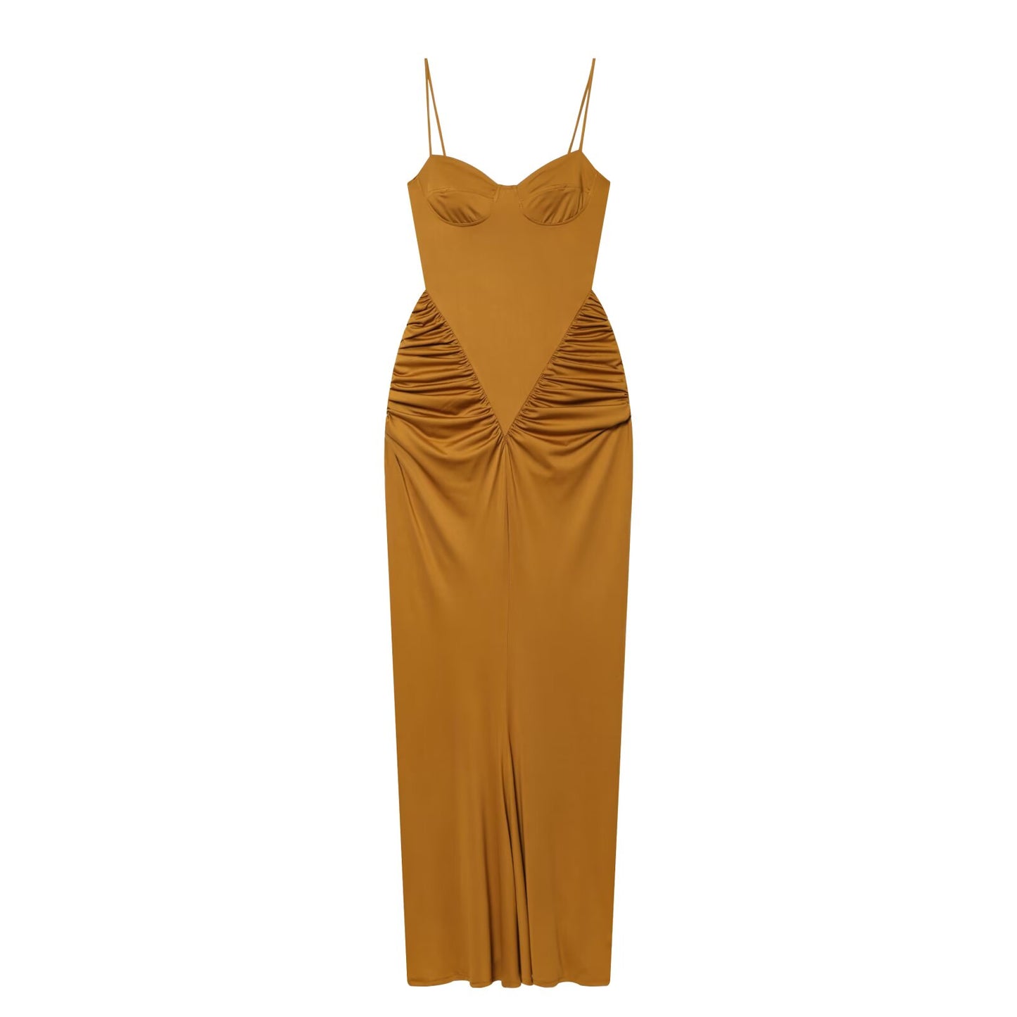 Women's heart-shaped collar slim pleated dress