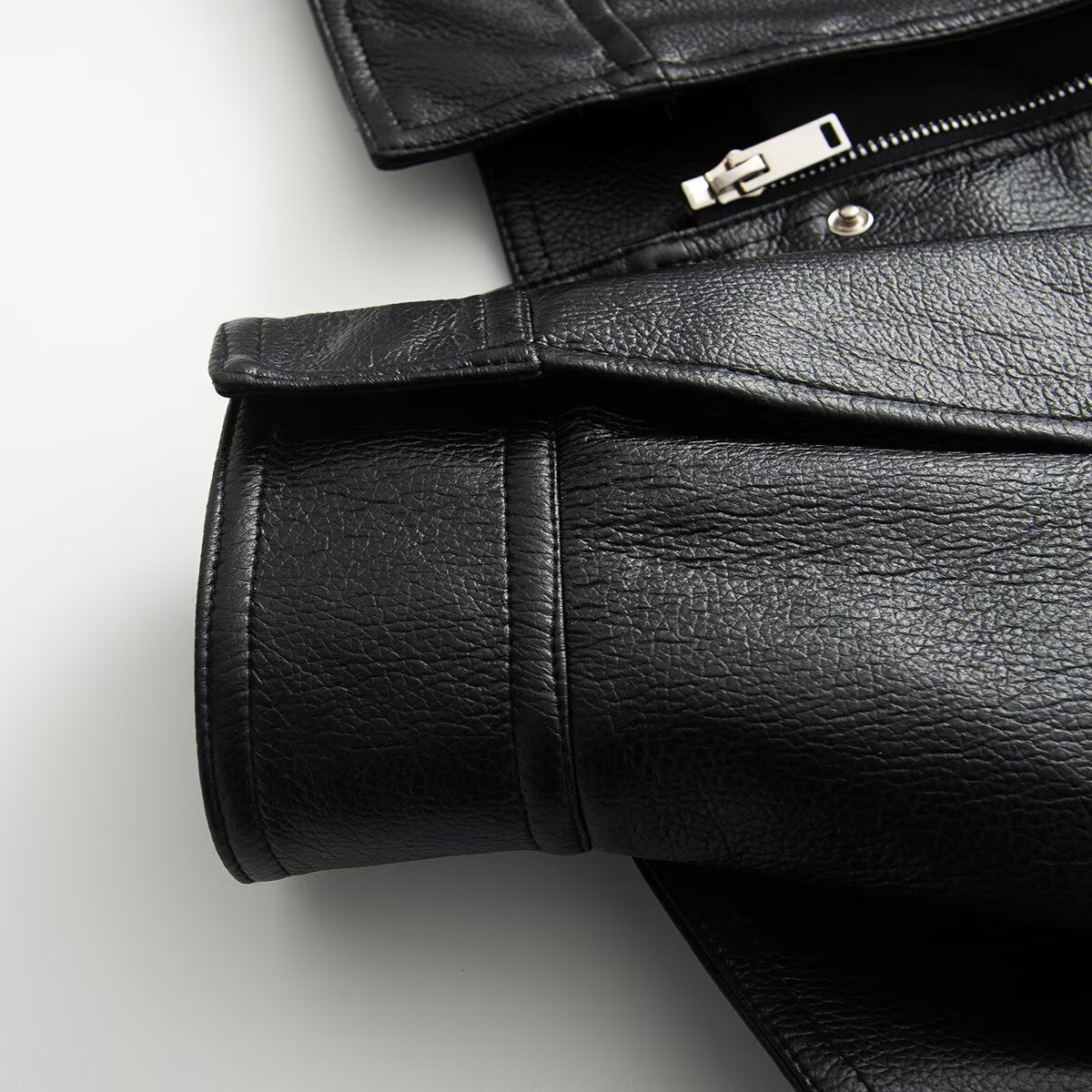 Women's black faux leather pilot jacket Coat