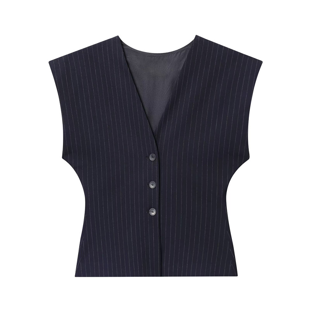 suit Women's 2 pieces slim V-neck Button-up vest+Pants