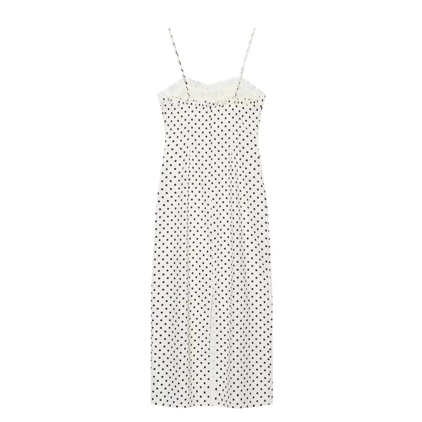 Women's tight corset style polka dot MIDI dress