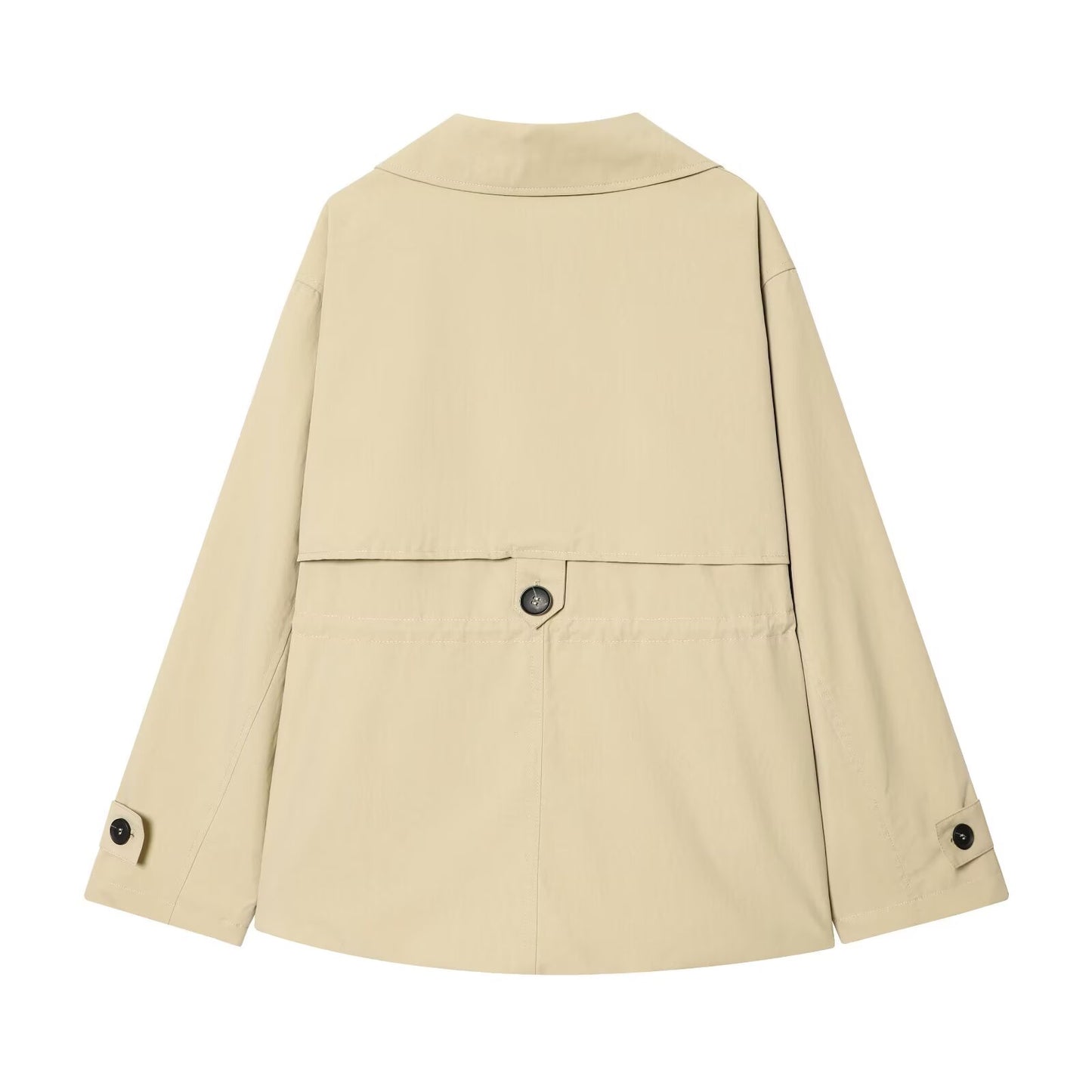 Women's adjustable waist short windbreaker Coat