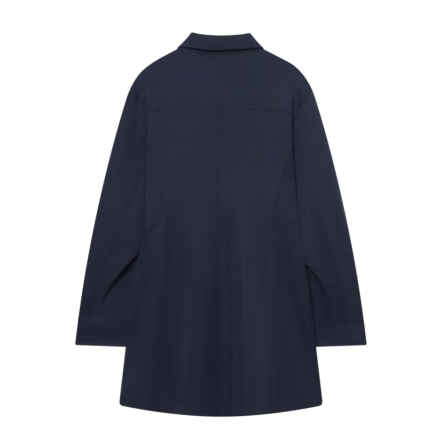 Women's pleated decorative shirt style mini dress