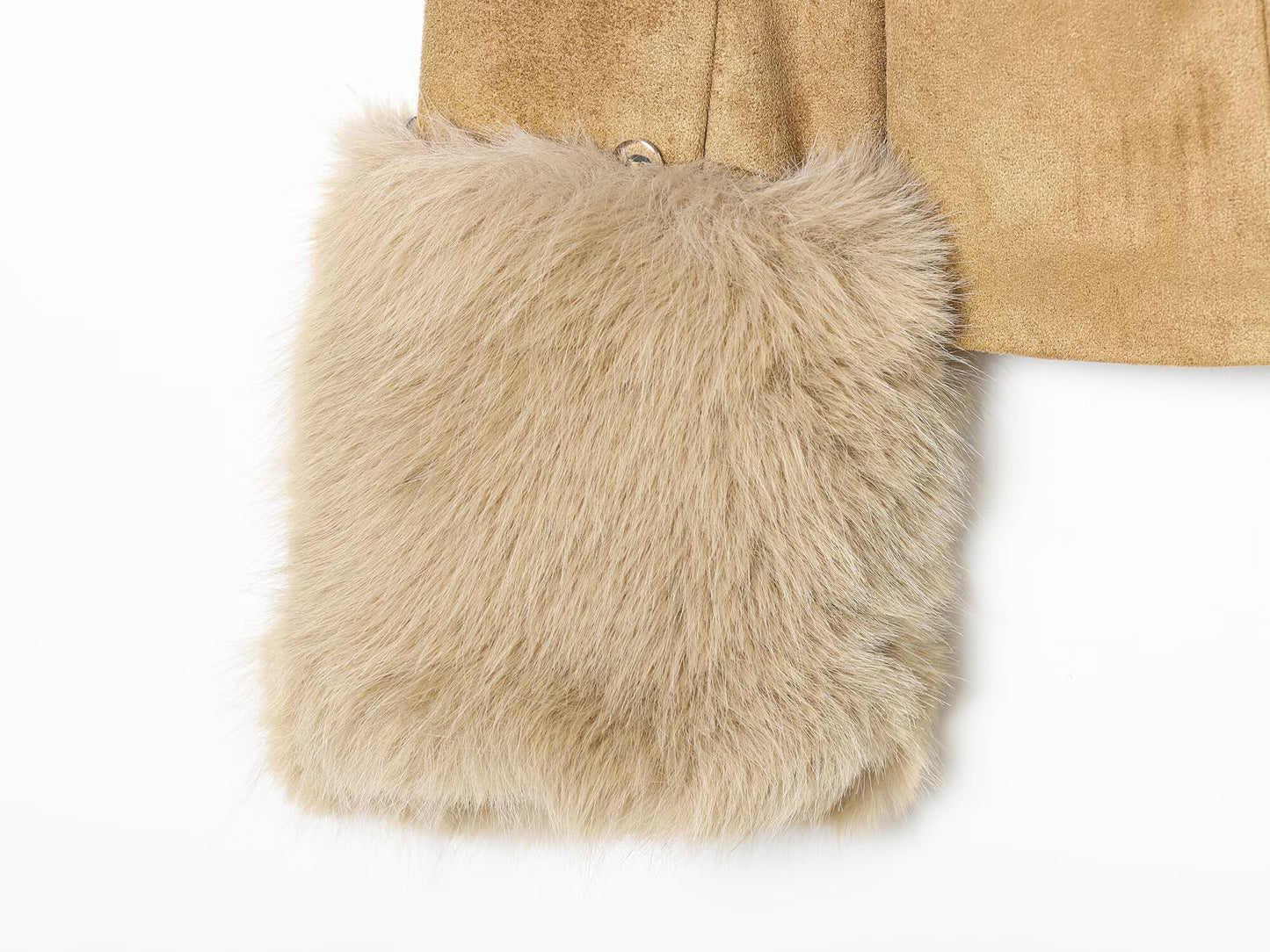Women's suede faux fur effect slim Blazer Coat