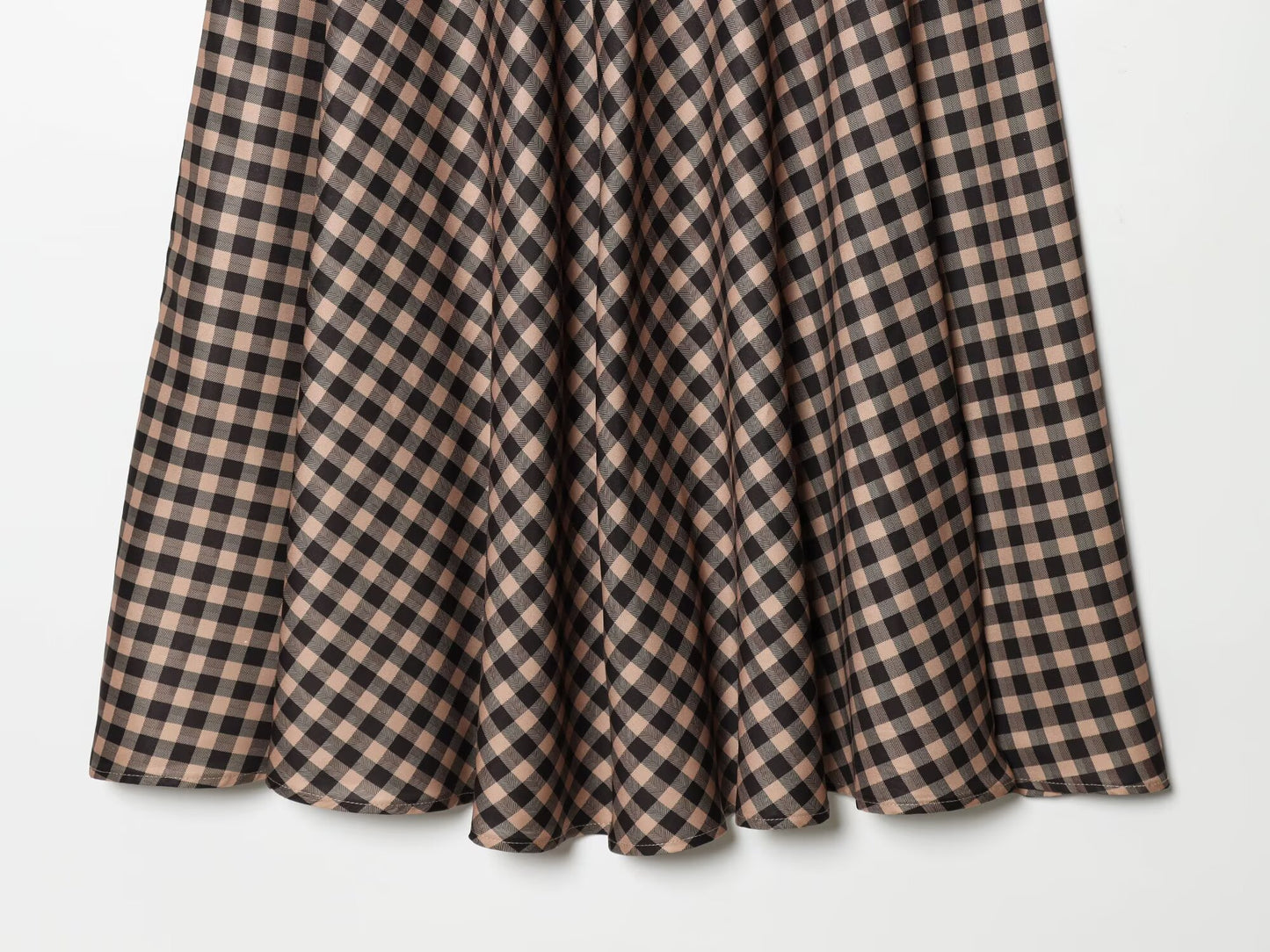 Women's lace decorative plaid MIDI skirt