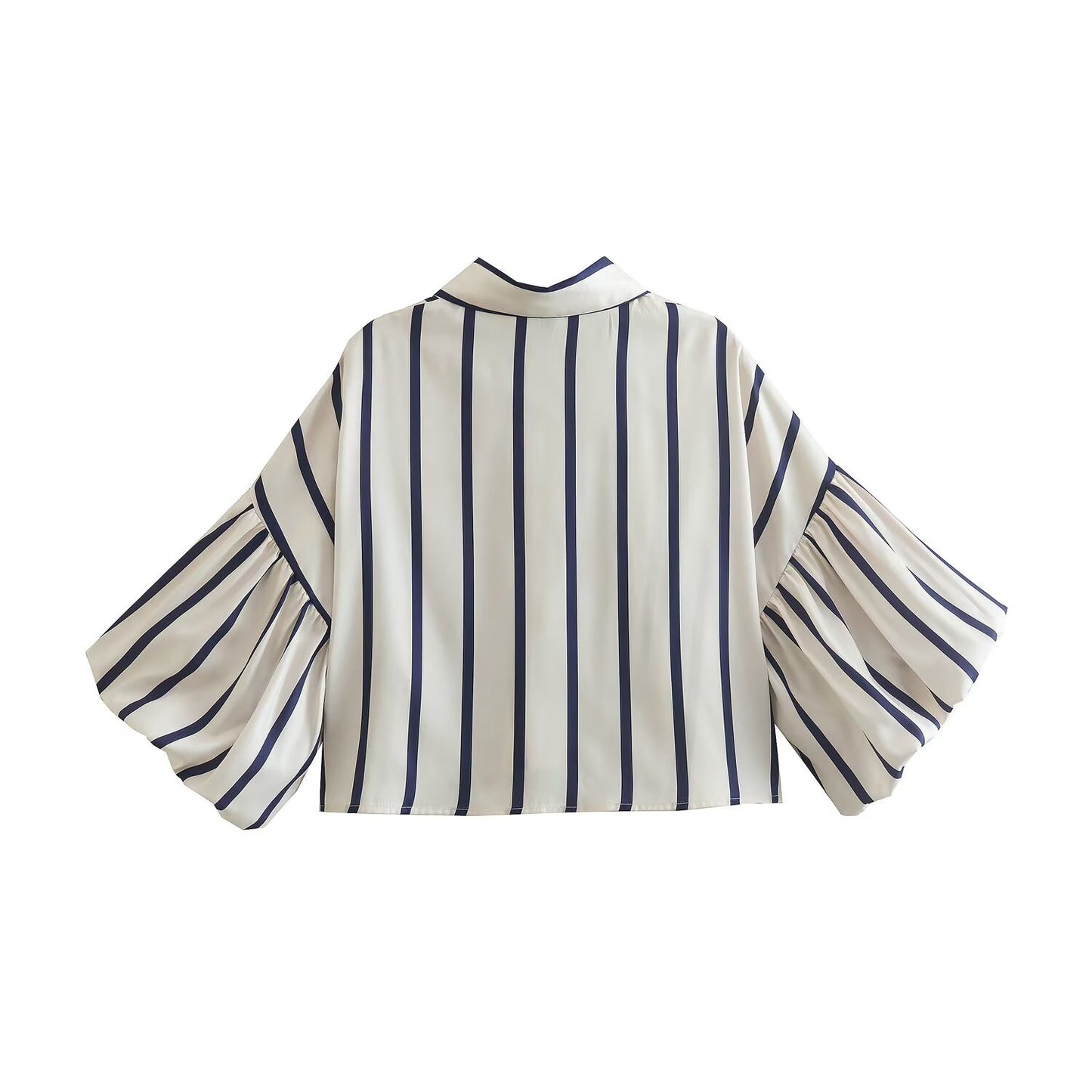 2026 Women's loose bubble sleeve printed shirt
