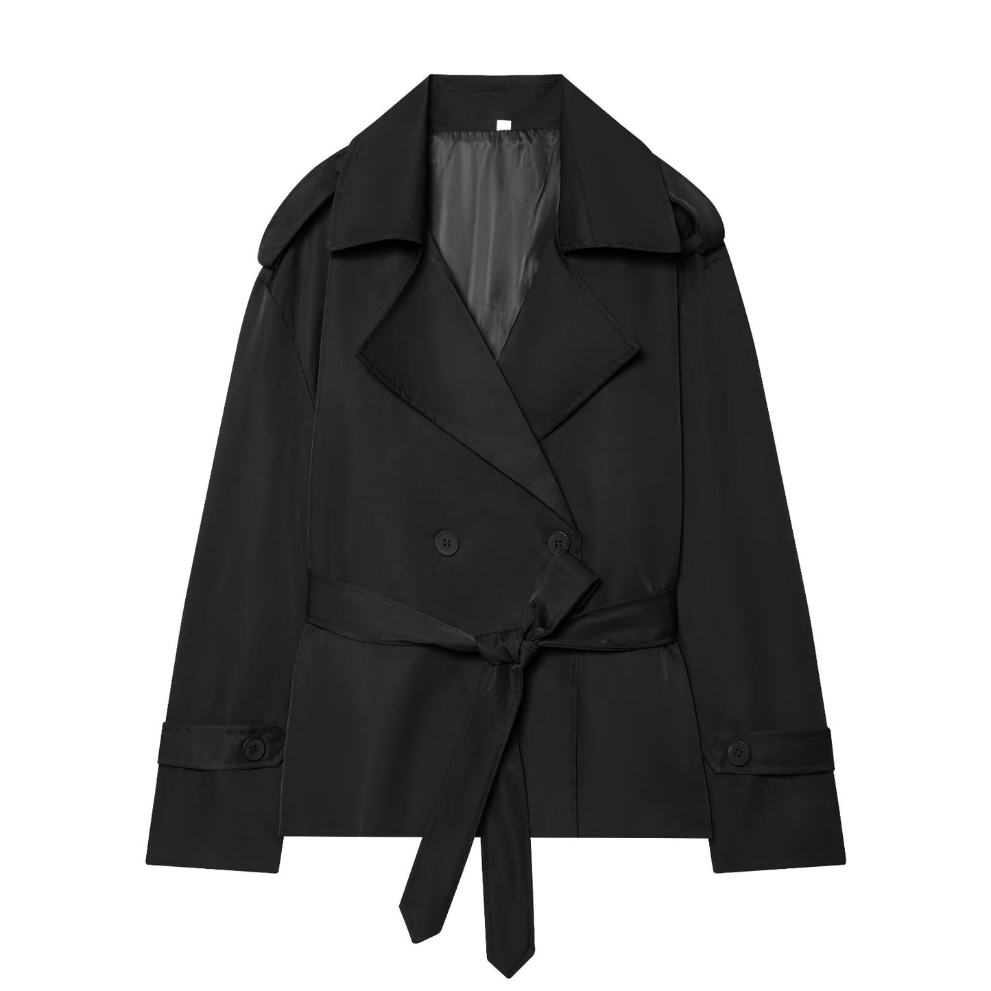 Women's with Belt short double breasted windbreaker Coat