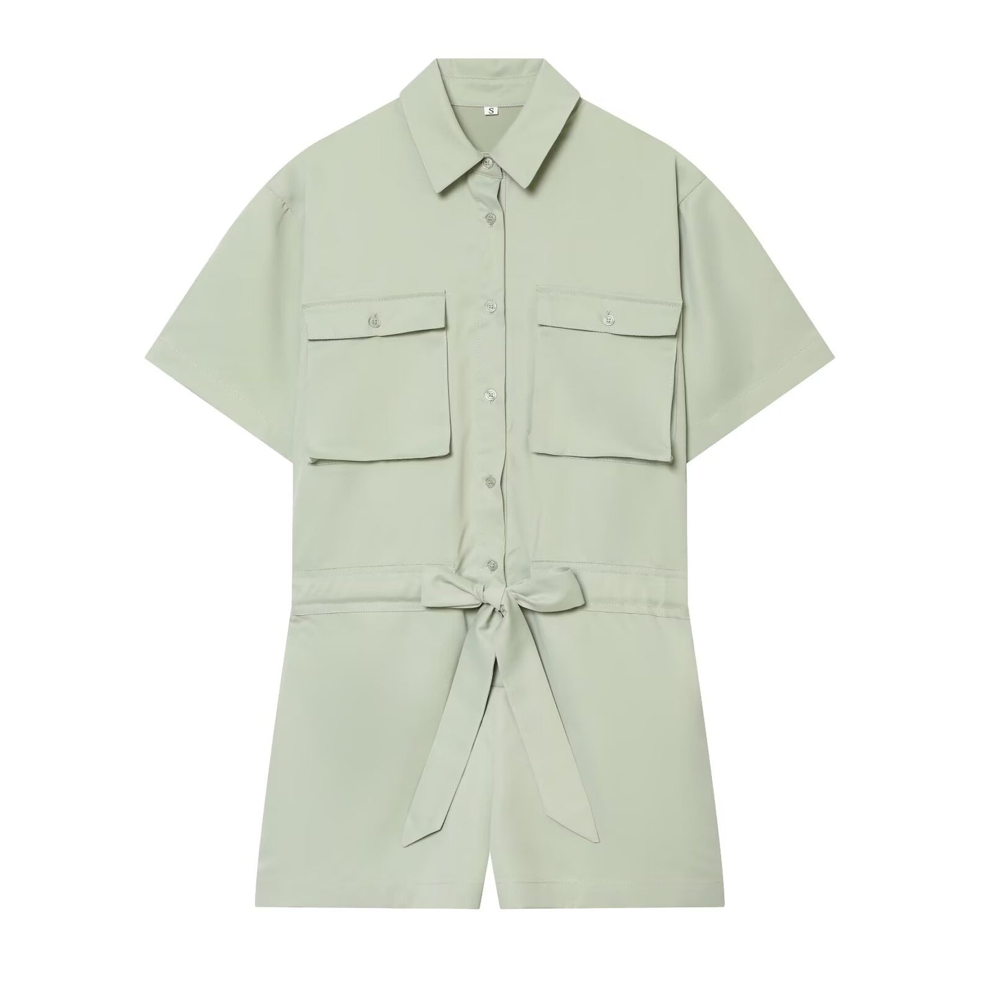 Women's With Belt shirt style jumpsuit