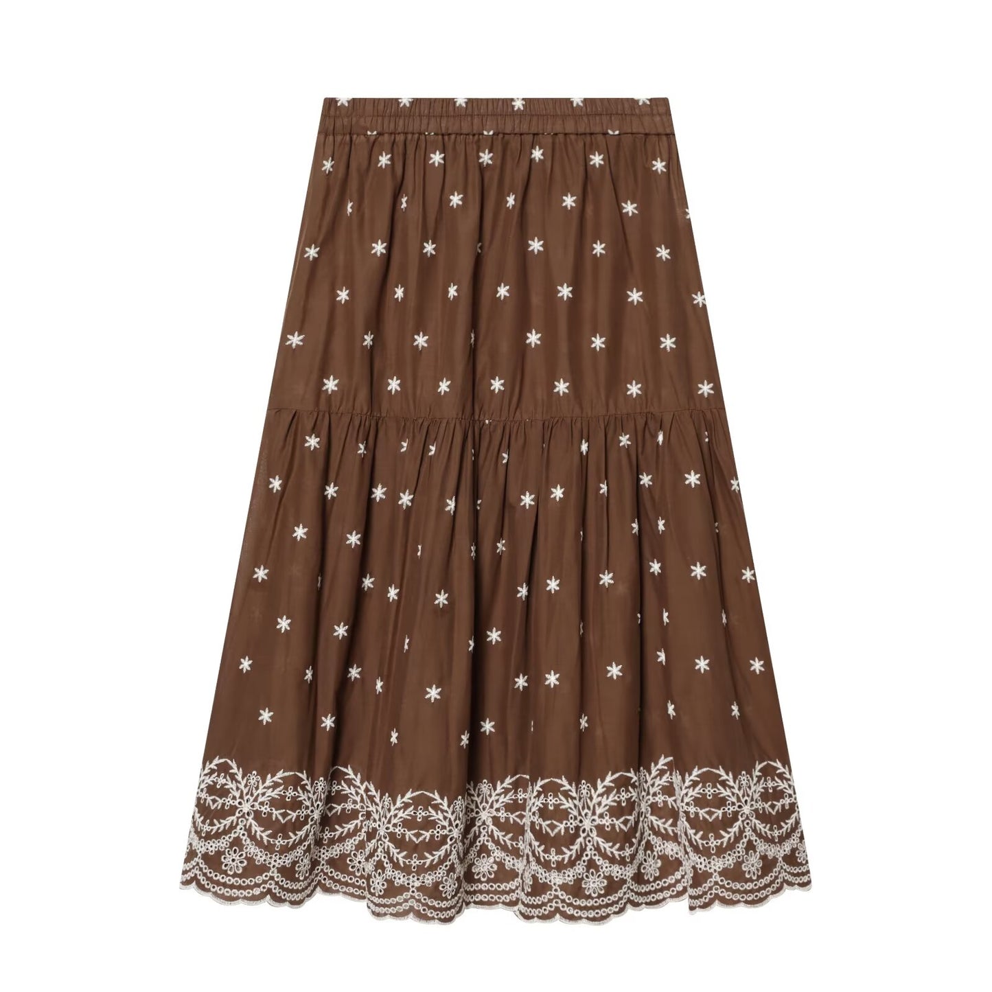 suit Women's 2 pieces hollowed out embroidered top+Skirts