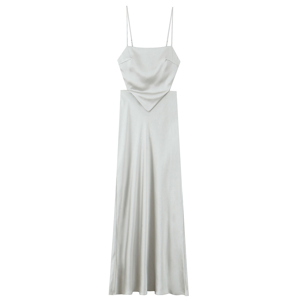 Women's New Fashion Thin Scarf Decorative Satin Texture Midi Dress