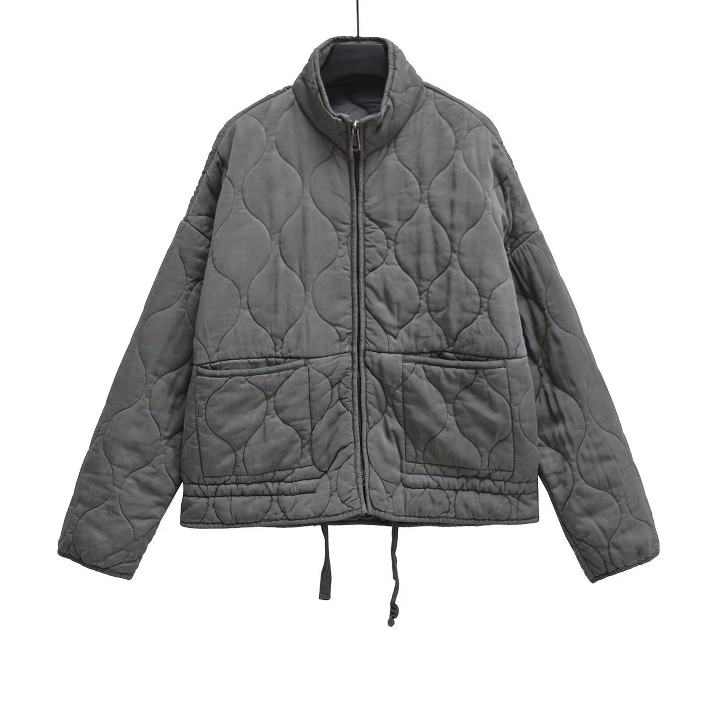 Women's loose standing collar warm cotton Coat