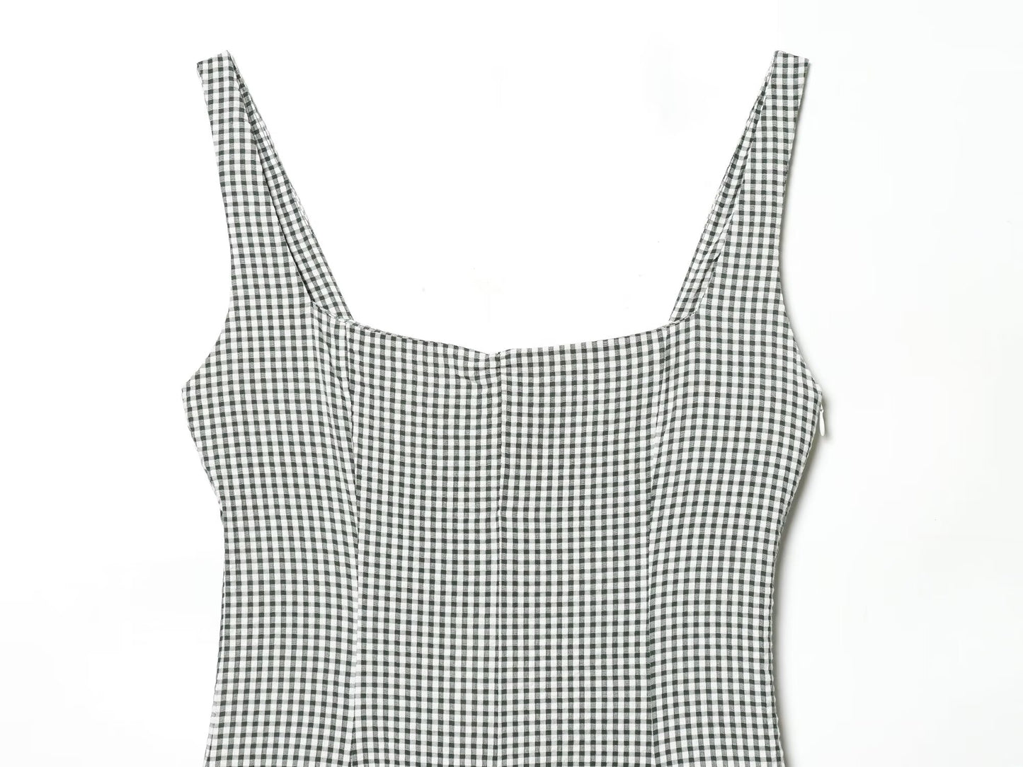 Women's sleeveless plaid MIDI dress