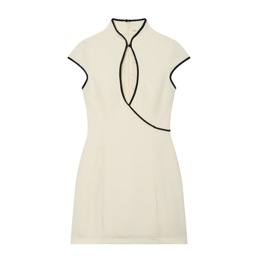 Women's contrasting color trimmed mini dress