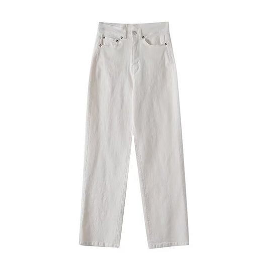 Women's new fashion casual versatile straight denim pants