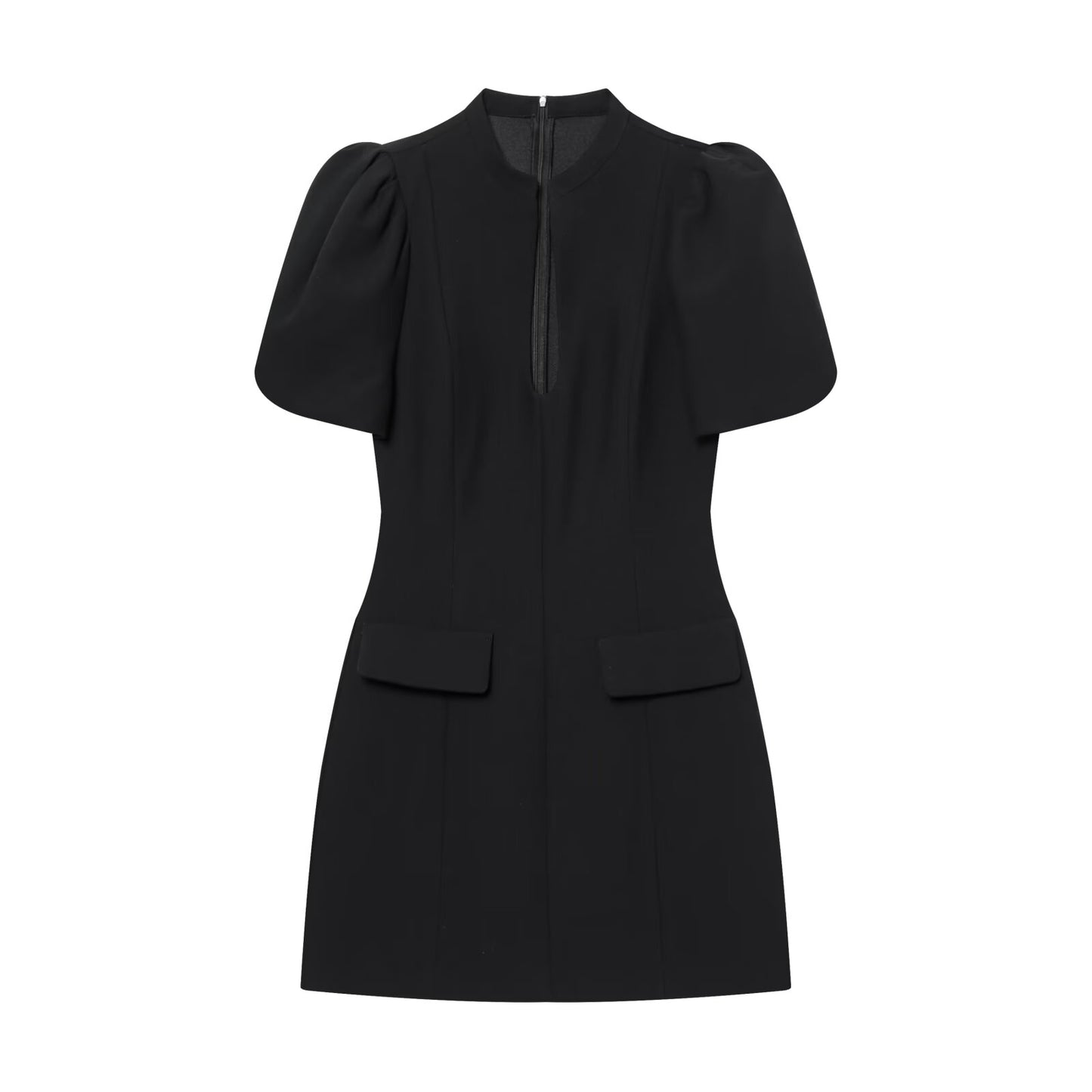 Women's O-Neck bubble sleeve mini dress