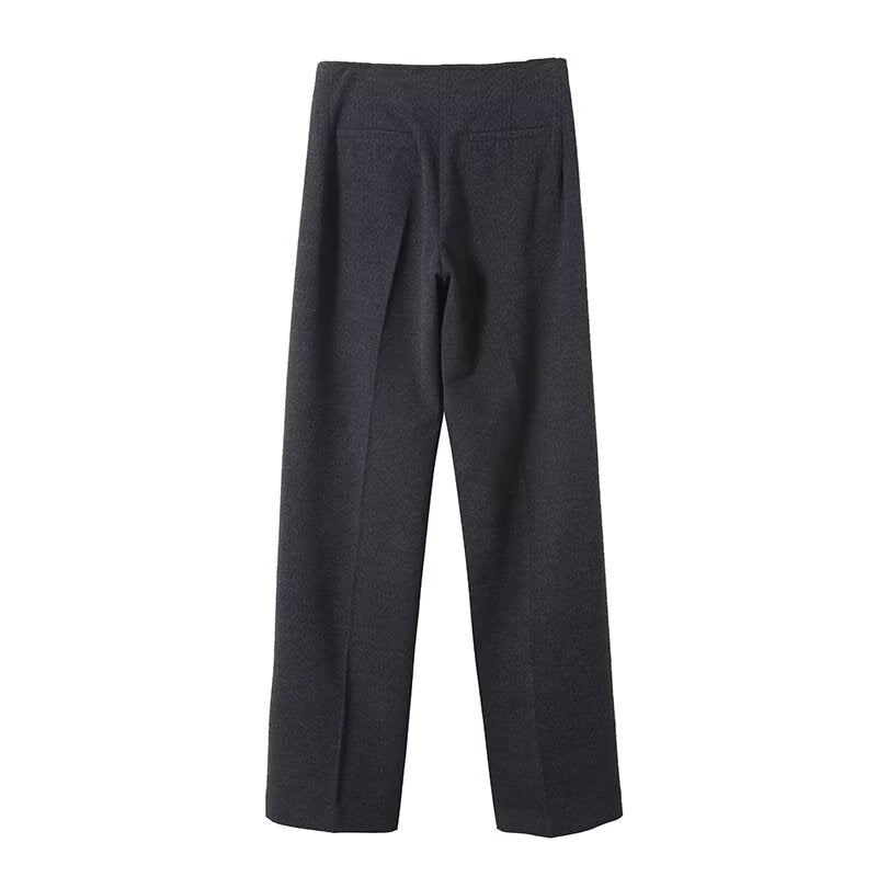 Women's loose flannel straight Blazer pants