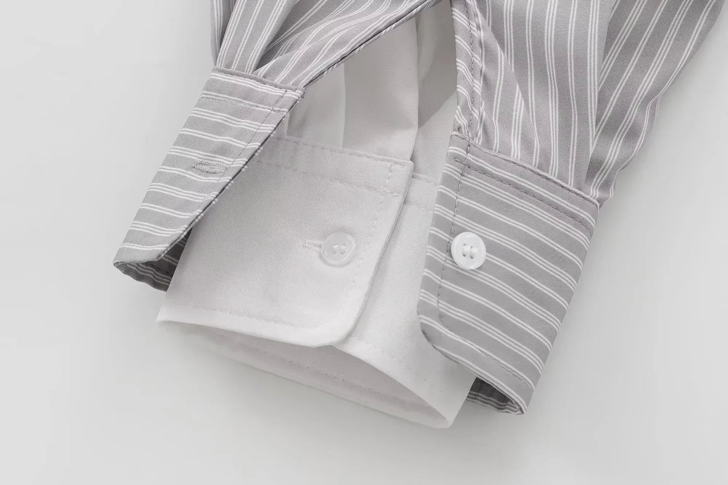 Women's new fashion pocket decoration asymmetrical shirt poplin striped shirt retro long sleeved button up Female shirt chic top