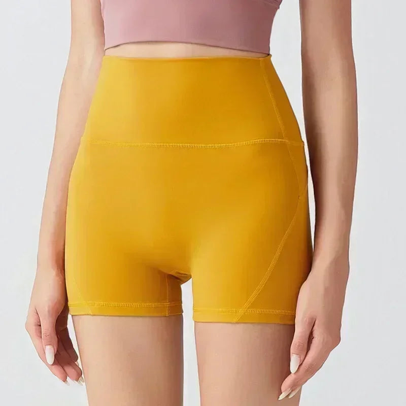 Yoga Pants Europe and the United States Without Embarrassing Line Hip Movement Tight Shorts Quick-drying Short Running Fitn