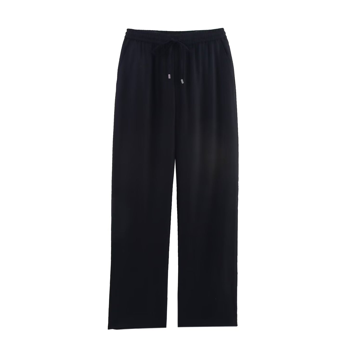 Women's' new fashion loose elastic waist casual linen blended straight leg pants